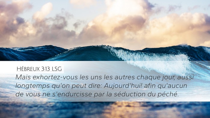 Hébreux 3:13 LSG Bible Verse Image