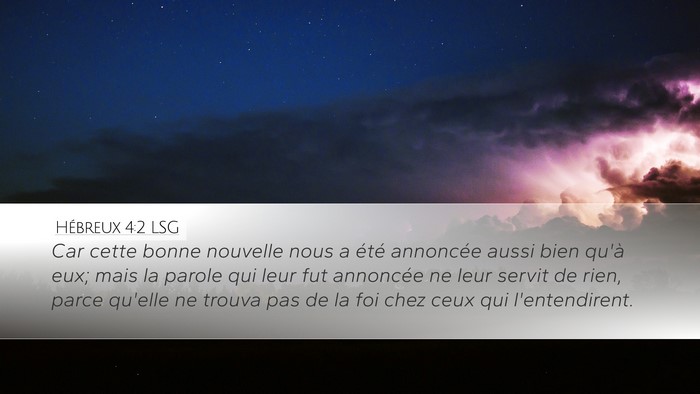 Hébreux 4:2 LSG Bible Verse Image