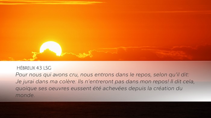 Hébreux 4:3 LSG Bible Verse Image