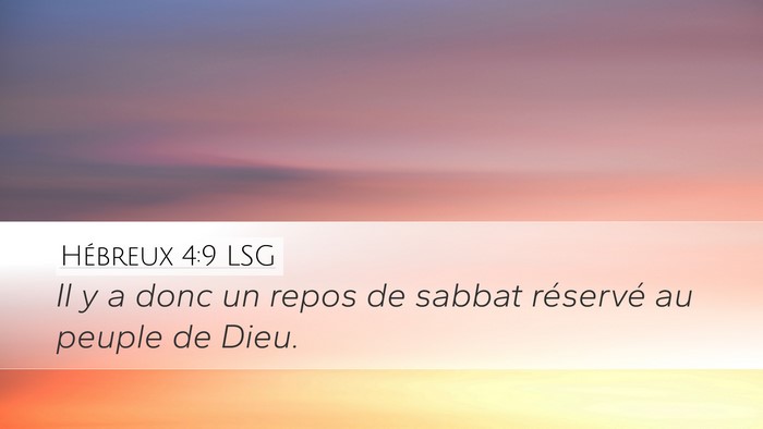 Hébreux 4:9 LSG Bible Verse Image
