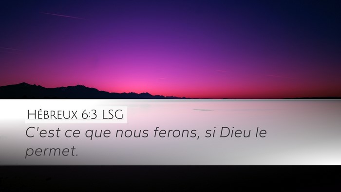 Hébreux 6:3 LSG Bible Verse Image