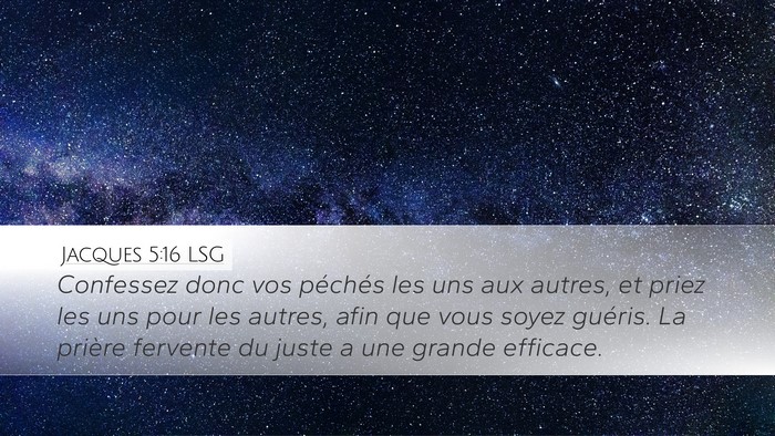 Jacques 5:16 LSG Bible Verse Image