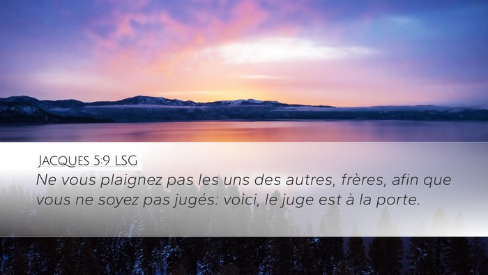 Jacques 5:9 LSG Bible Verse Image