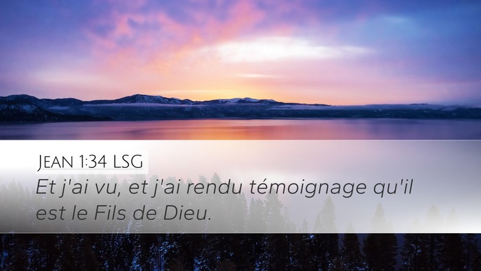 Jean 1:34 LSG Bible Verse Image