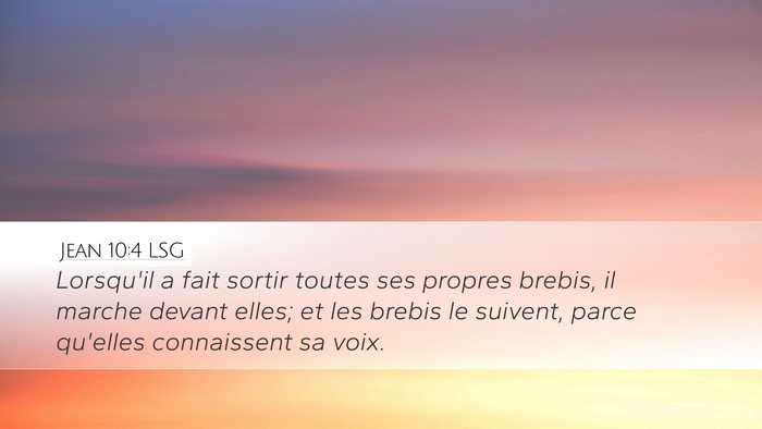 Jean 10:4 LSG Bible Verse Image
