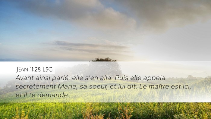 Jean 11:28 LSG Bible Verse Image