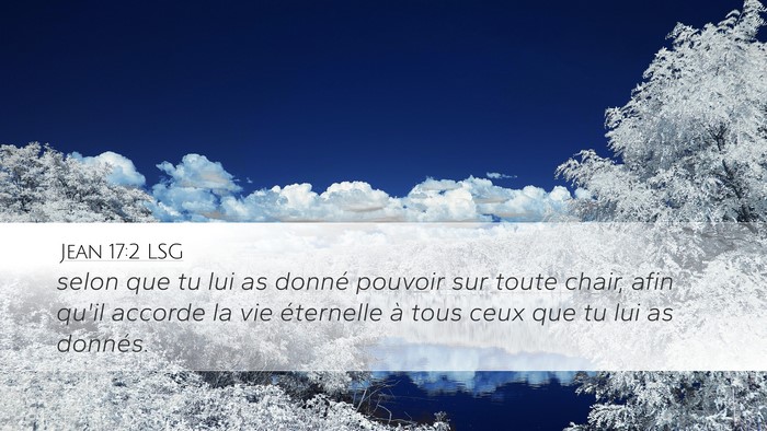 Jean 17:2 LSG Bible Verse Image