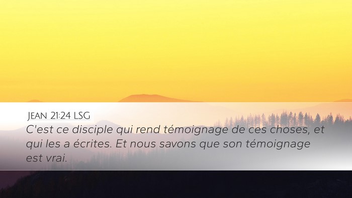 Jean 21:24 LSG Bible Verse Image