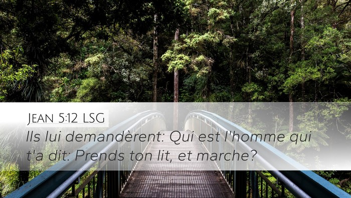Jean 5:12 LSG Desktop Wallpaper - Ils lui demandèrent: Qui est l'homme qui t'a - Desktop Bible Verse Wallpaper