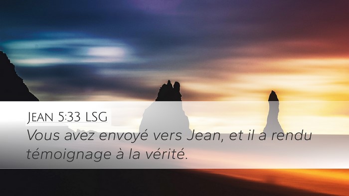 Jean 5:33 LSG Bible Verse Image