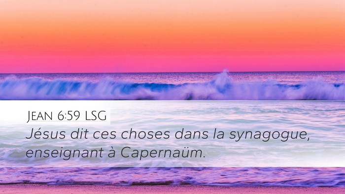 Jean 6:59 LSG Bible Verse Image