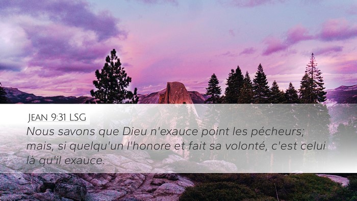 Jean 9:31 LSG Bible Verse Image