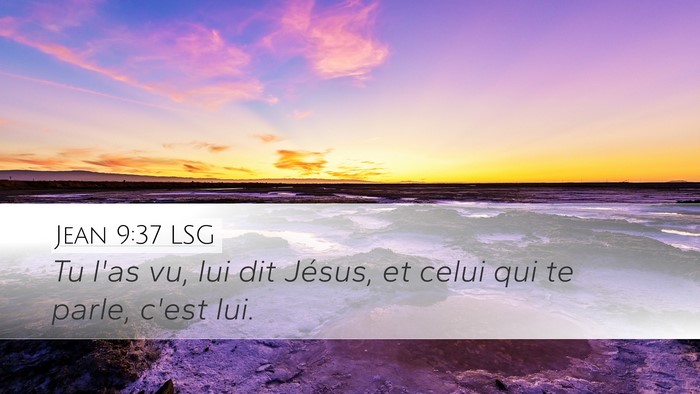 Jean 9:37 LSG Desktop Wallpaper - Tu l'as vu, lui dit Jésus, et celui qui te - Desktop Bible Verse Wallpaper