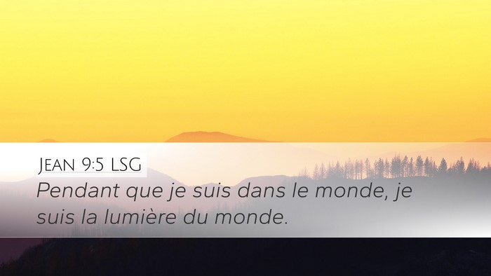 Jean 9:5 LSG Bible Verse Image