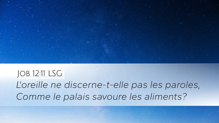 Job 12:11 LSG Bible Verse Image