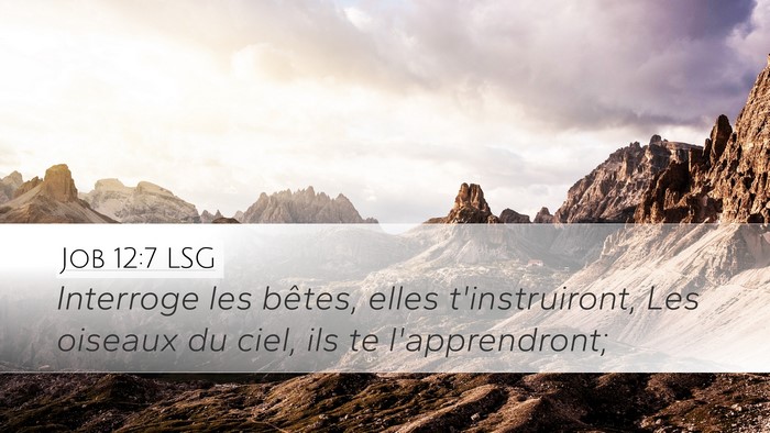 Job 12:7 LSG Bible Verse Image
