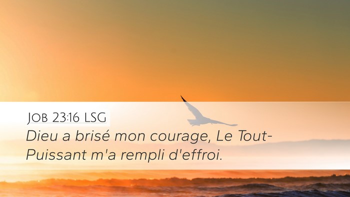 Job 23:16 LSG Desktop Wallpaper - Dieu a brisé mon courage, Le Tout-Puissant m'a - Desktop Bible Verse Wallpaper