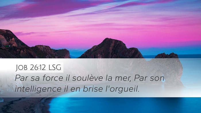 Job 26:12 LSG Bible Verse Image