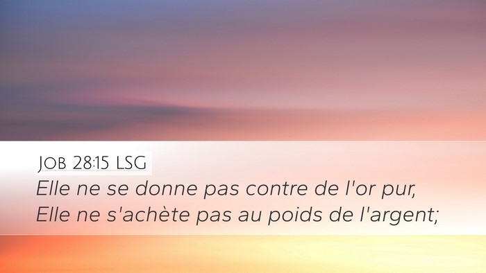 Job 28:15 LSG Bible Verse Image