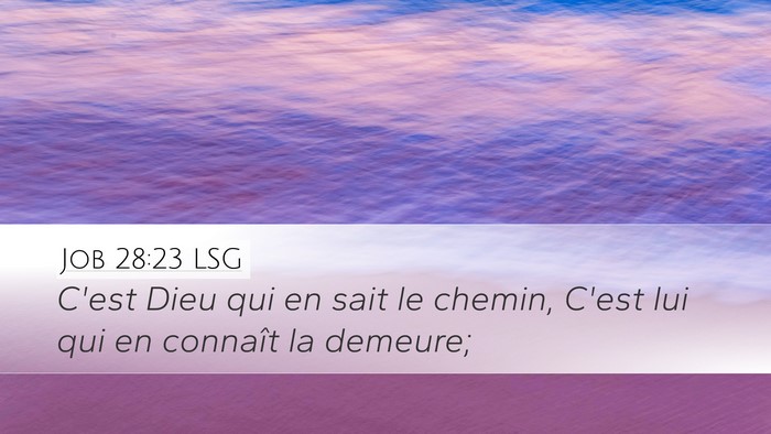 Job 28:23 LSG Desktop Wallpaper - C'est Dieu qui en sait le chemin, C'est lui qui - Desktop Bible Verse Wallpaper