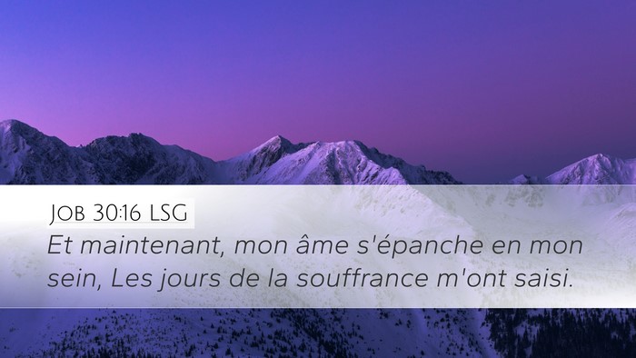 Job 30:16 LSG Desktop Wallpaper - Et maintenant, mon âme s'épanche en mon sein, - Desktop Bible Verse Wallpaper