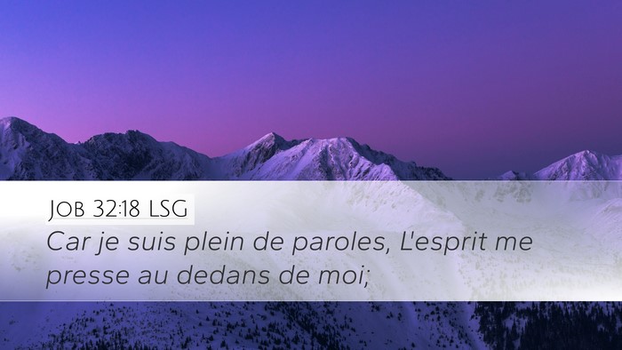 Job 32:18 LSG Bible Verse Image
