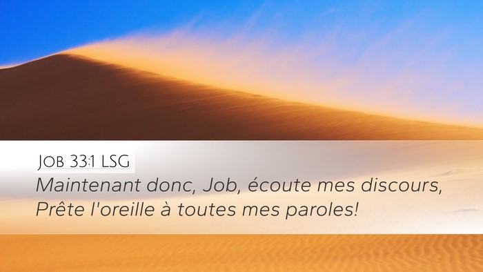Job 33:1 LSG Bible Verse Image