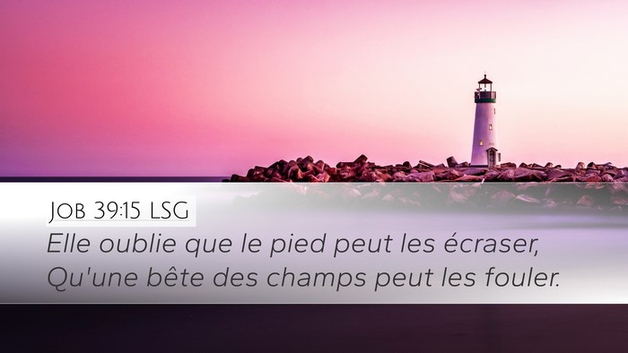 Job 39:15 LSG Desktop Wallpaper - Elle oublie que le pied peut les écraser, Qu'une - Desktop Bible Verse Wallpaper