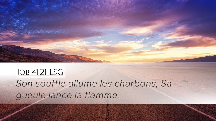 Job 41:21 LSG Bible Verse Image