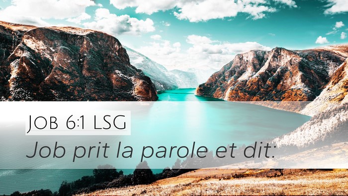 Job 6:1 LSG Desktop Wallpaper - Job prit la parole et - Desktop Bible Verse Wallpaper