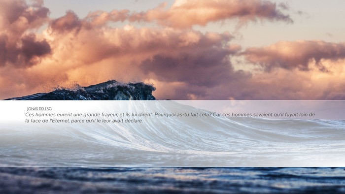 Jonas 1:10 LSG Desktop Wallpaper - Ces hommes eurent une grande frayeur, et ils lui - Desktop Bible Verse Wallpaper
