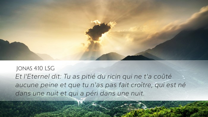 Jonas 4:10 LSG Bible Verse Image