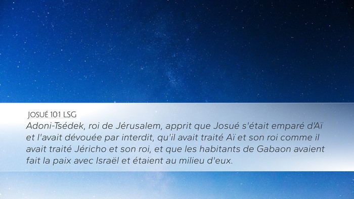 Josué 10:1 LSG Bible Verse Image