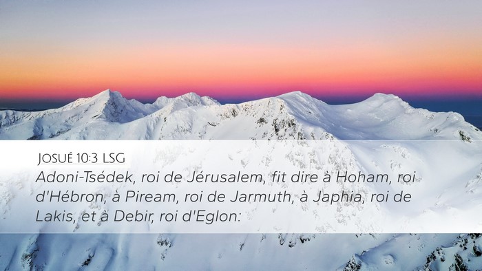 Josué 10:3 LSG Bible Verse Image
