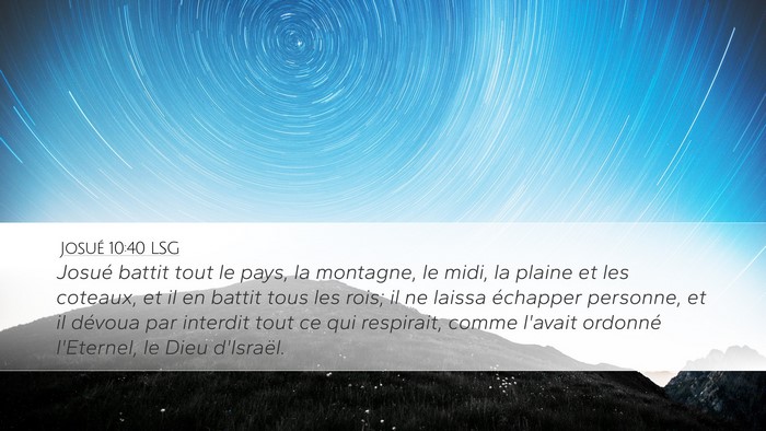 Josué 10:40 LSG Bible Verse Image