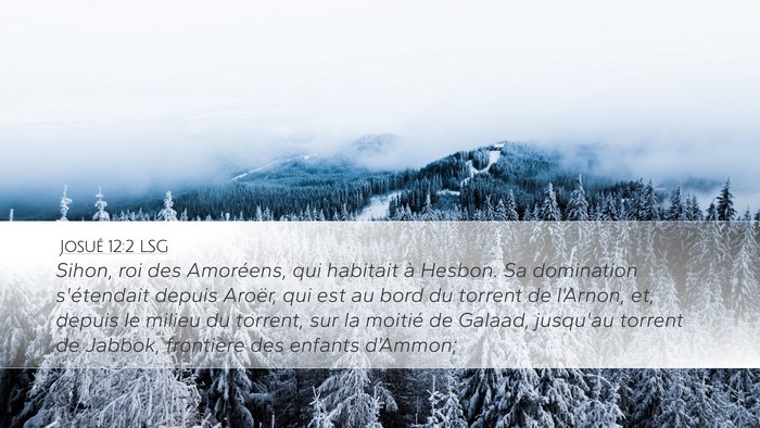 Josué 12:2 LSG Bible Verse Image