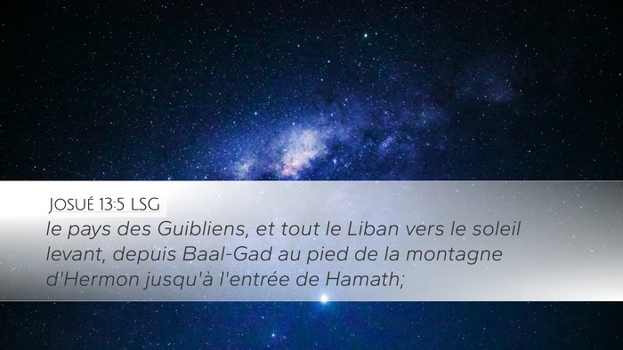Josué 13:5 LSG Bible Verse Image