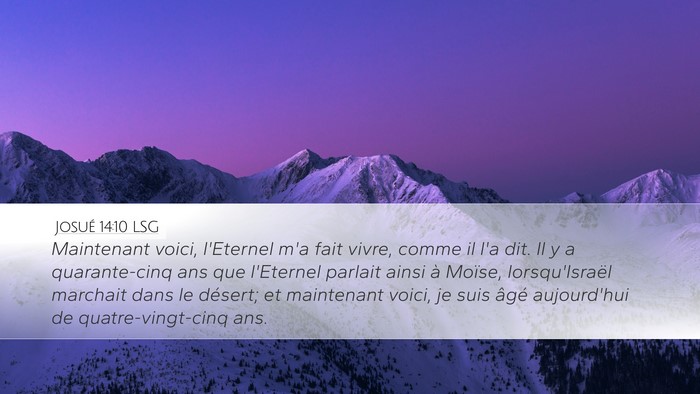 Josué 14:10 LSG Bible Verse Image