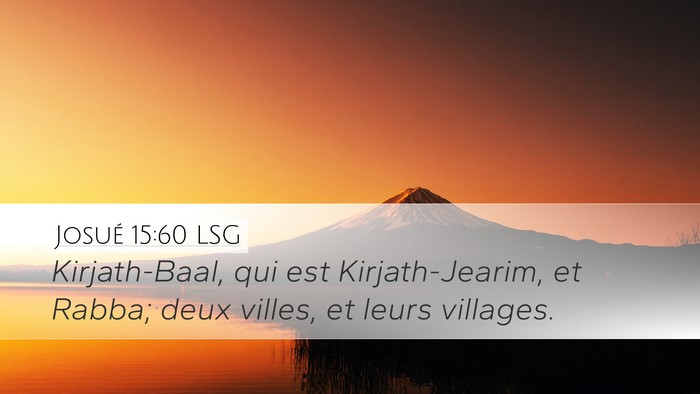 Josué 15:60 LSG Bible Verse Image