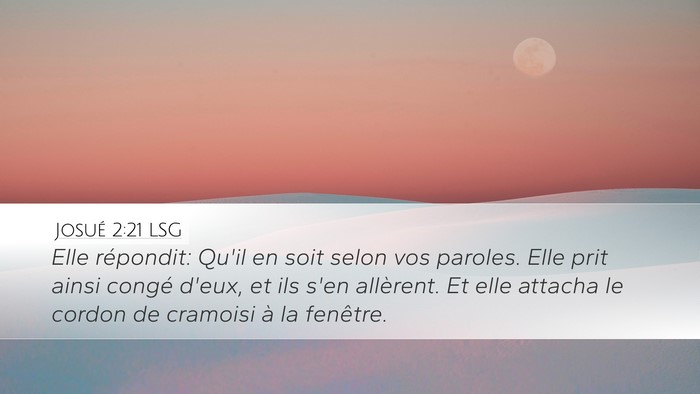 Josué 2:21 LSG Bible Verse Image
