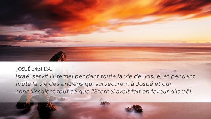 Josué 24:31 LSG Desktop Wallpaper - Israël servit l'Eternel pendant toute la vie de - Desktop Bible Verse Wallpaper
