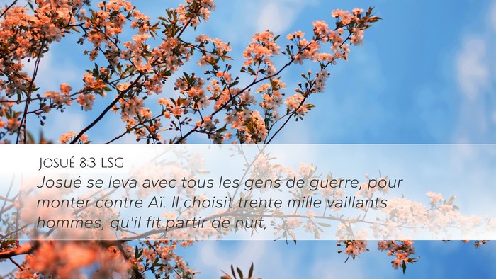 Josué 8:3 LSG Desktop Wallpaper - Josué se leva avec tous les gens de guerre, pour - Desktop Bible Verse Wallpaper