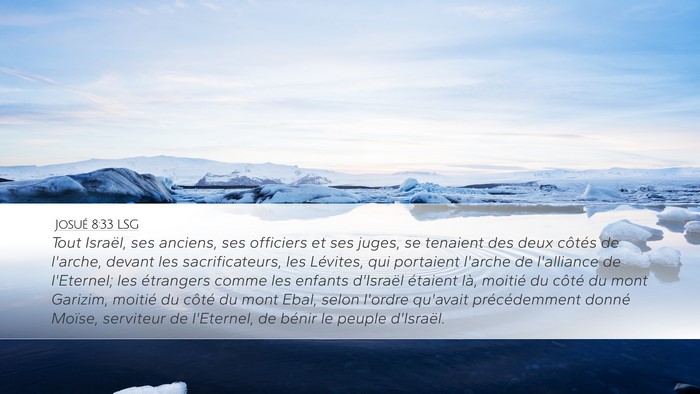 Josué 8:33 LSG Desktop Wallpaper - Tout Israël, ses anciens, ses officiers et ses - Desktop Bible Verse Wallpaper