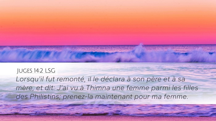 Juges 14:2 LSG Bible Verse Image