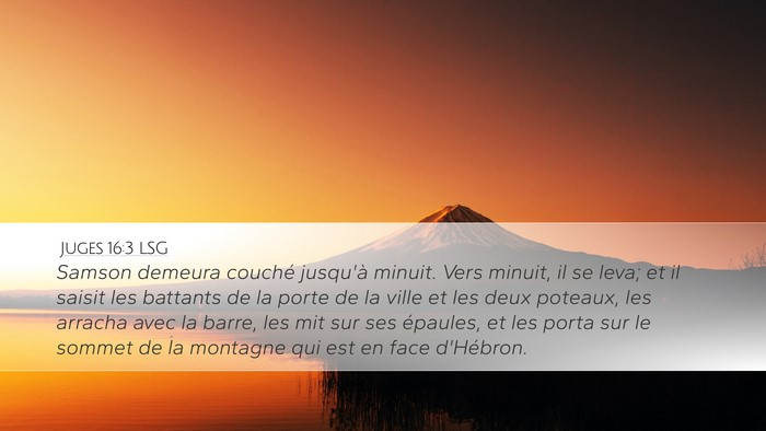Juges 16:3 LSG Desktop Wallpaper - Samson demeura couché jusqu'à minuit. Vers - Desktop Bible Verse Wallpaper