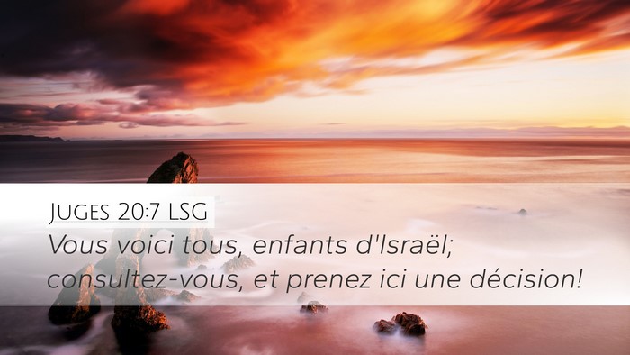 Juges 20:7 LSG Bible Verse Image