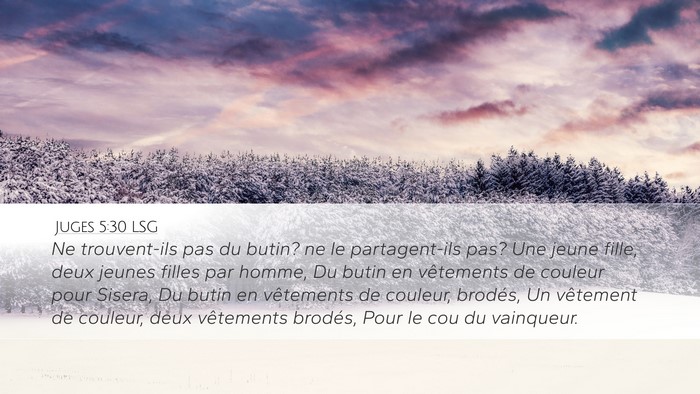 Juges 5:30 LSG Bible Verse Image