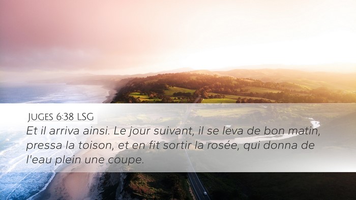 Juges 6:38 LSG Desktop Wallpaper - Et il arriva ainsi. Le jour suivant, il se leva - Desktop Bible Verse Wallpaper