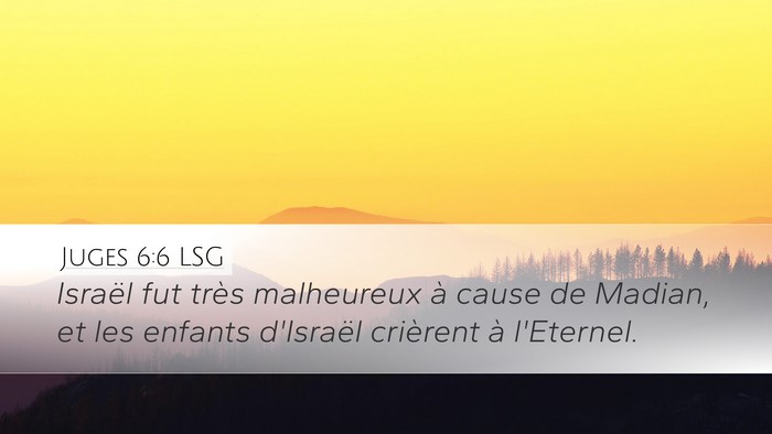 Juges 6:6 LSG Bible Verse Image