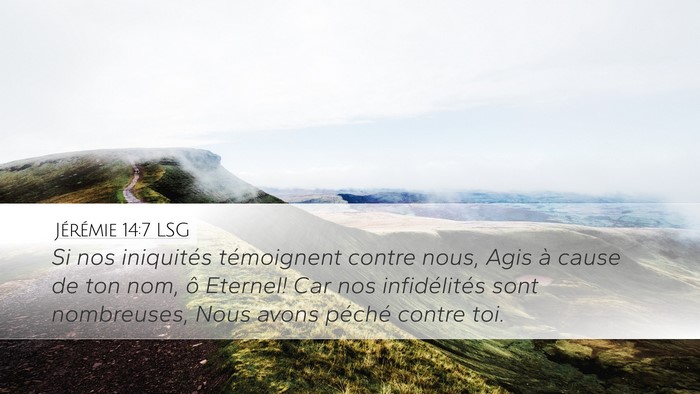 Jérémie 14:7 LSG Bible Verse Image